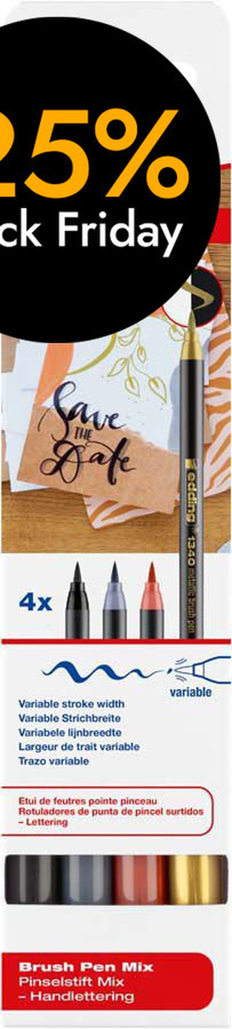 Retoladors Edding Brush Pen 1340 4 colors