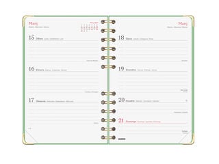 Agenda Finocam Alma Semana Vista Horizontal 2027 Catal&aacute;n Verde
