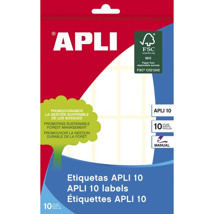 Etiqueta Apli 19x40mm 10 hojas