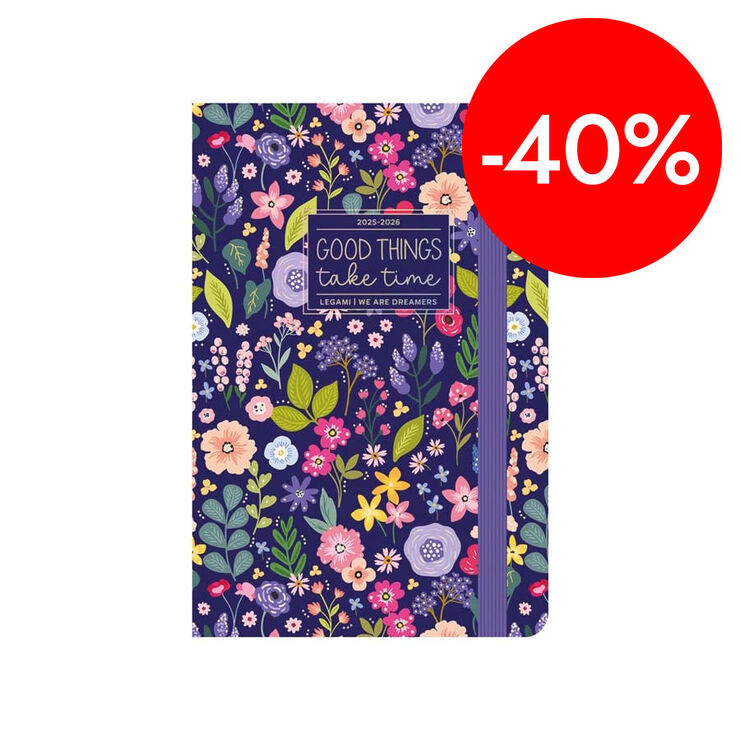 Agenda Legami 16 mesos Medium Foto setm/vista multiling&uuml;e 2025-26 Flower