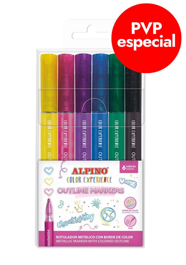 Rotuladores Alpino Color Experience Outline 6 colores