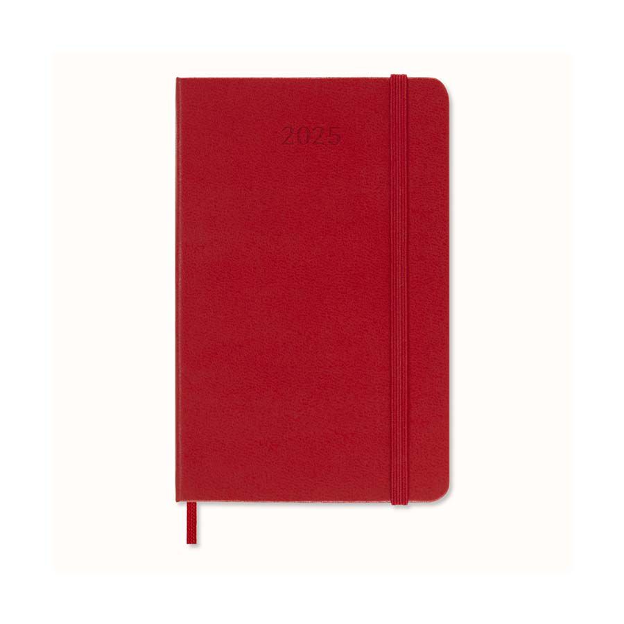 Agenda Moleskine 12m sem/vista 2025 Pocket rojo