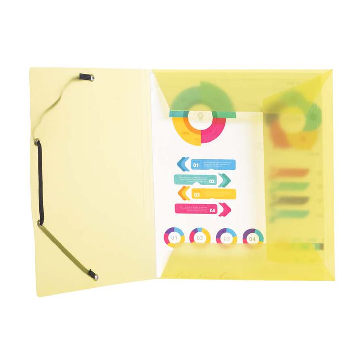 Carpeta gomas 3 solapas A5 PP colores surtidos
