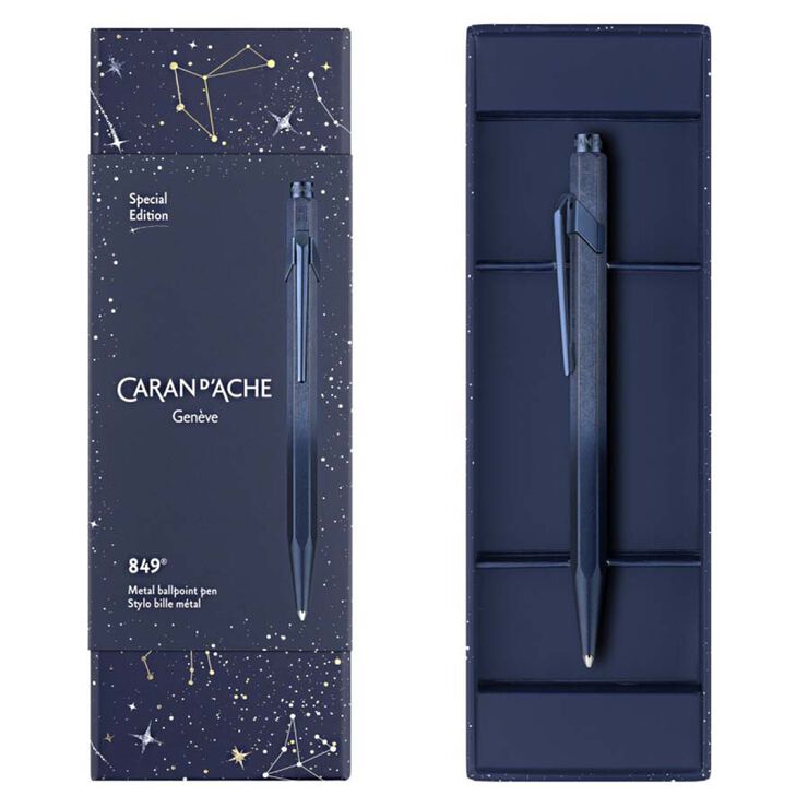 Bolígraf Caran d'Ache Cosmic Blue Noel 2024 blau