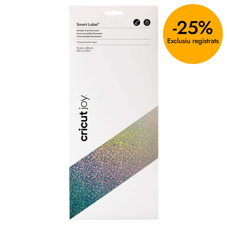 Vinilo Smart imprimible permanente Hologr&aacute;fico 4 hojas