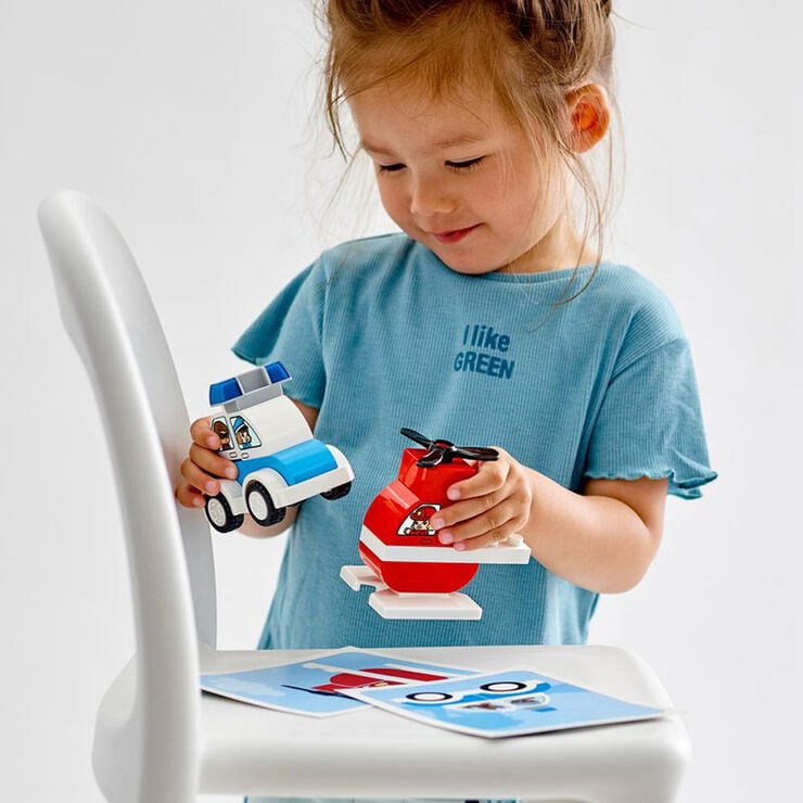 LEGO® Duplo Helicóptero de Bomberos y Coche de Policía 10957