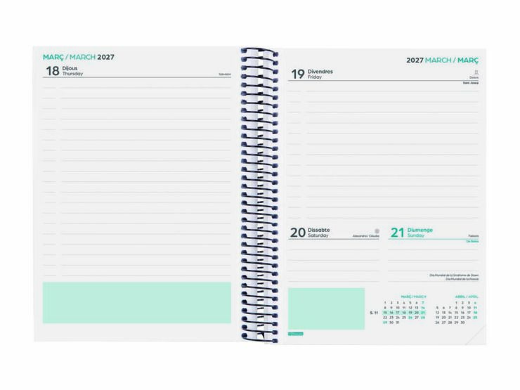 Agenda Escolar Finocam Secundaria 1/4 D&iacute;a/P&aacute;gina Catal&aacute;n 2026-27 Negro