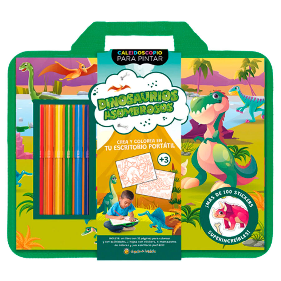 Caleidoscopio para Pintar - Dinosaurios asombrosos