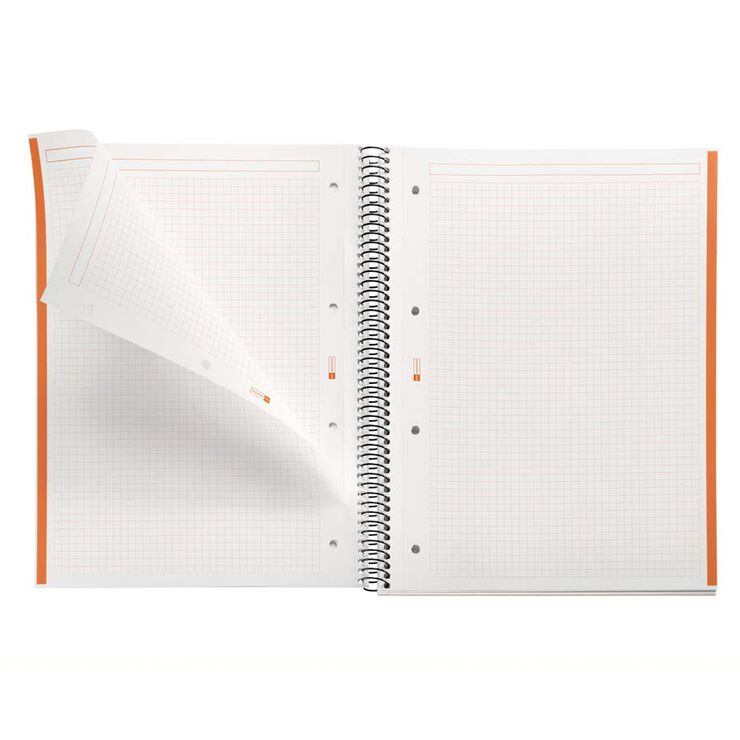 Libreta espiral Miquelrius A4 80 hojas 5x5 naranja