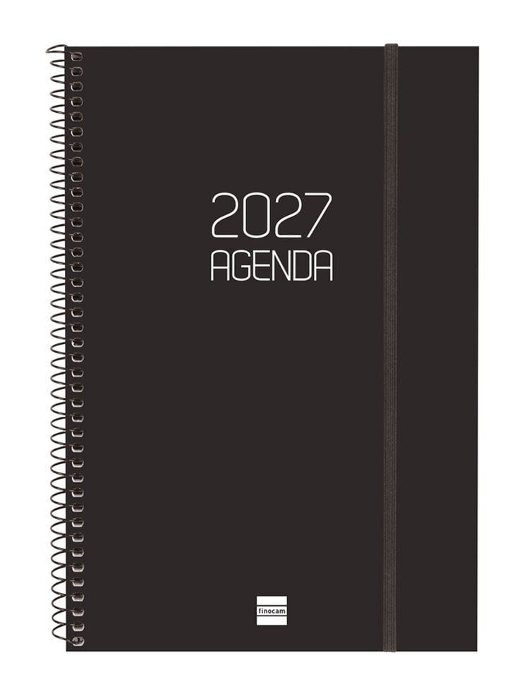Agenda Finocam Opaque Semana Vista Vertical 2027 Catal&aacute;n Negro