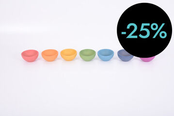 Bols de fusta de colors 92mm 7 unitats