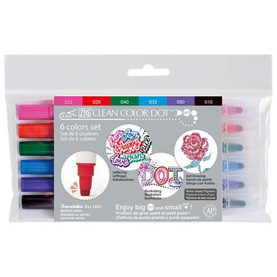 Rotuladores Zig Color Dot 0,5 6 colores