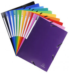 Carpeta PP 3 Solapes A4 Exacompta Blau Fosc