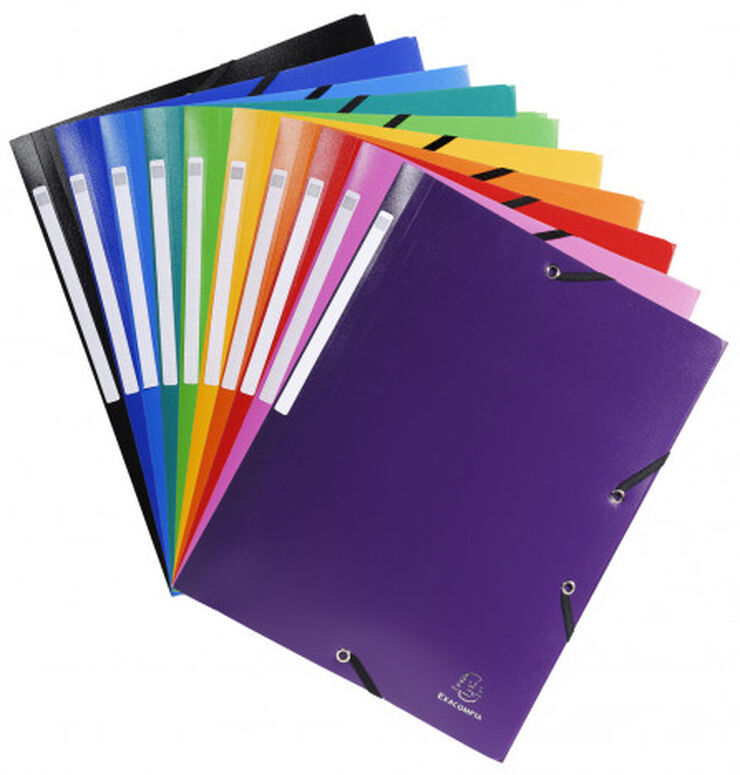 Carpeta PP 3 Solapes A4 Exacompta Blau Fosc