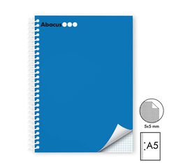 Notebook A5 Abacus tapa extradura 120 fulls 5x5 blau