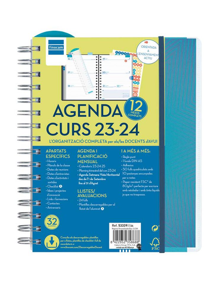 Agenda Magistral Finocam 1/4 SV 23-24 Blau Cat