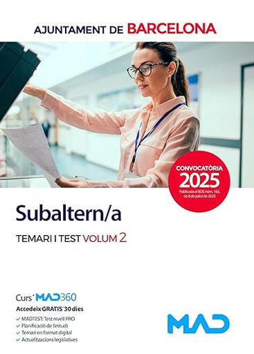 Subaltern/a de l&acute;Ajuntament de Barcelona. Temari i test