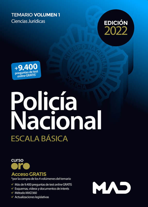 Polic&iacute;a Nacional Escala B&aacute;sica. Temario volumen 1