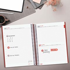Agenda Finocam 16 meses Ikon E10 día/pág mult 2025-26 burdeus