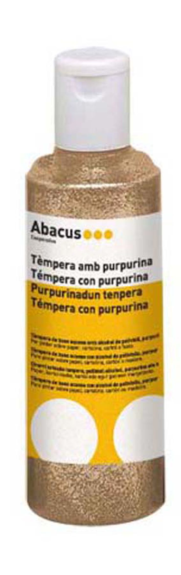 Témpera Abacus amb purpurina 250ml amarillo