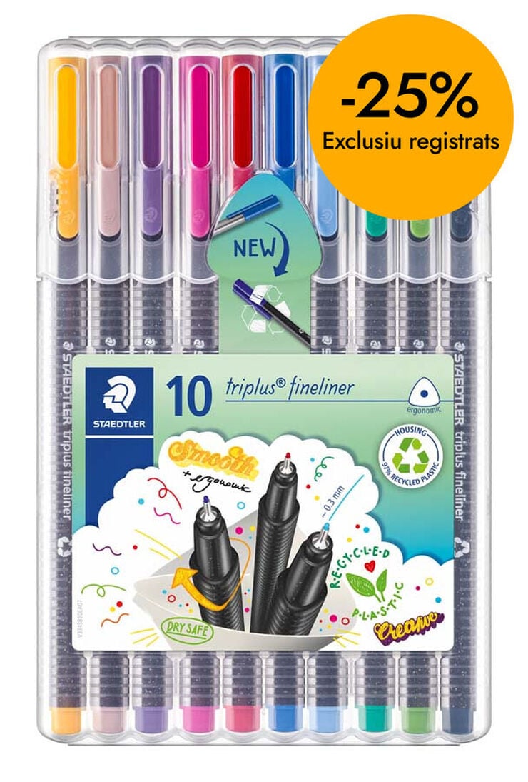 Retoladors Staedtler Triplus Fineliner 334 10 colors