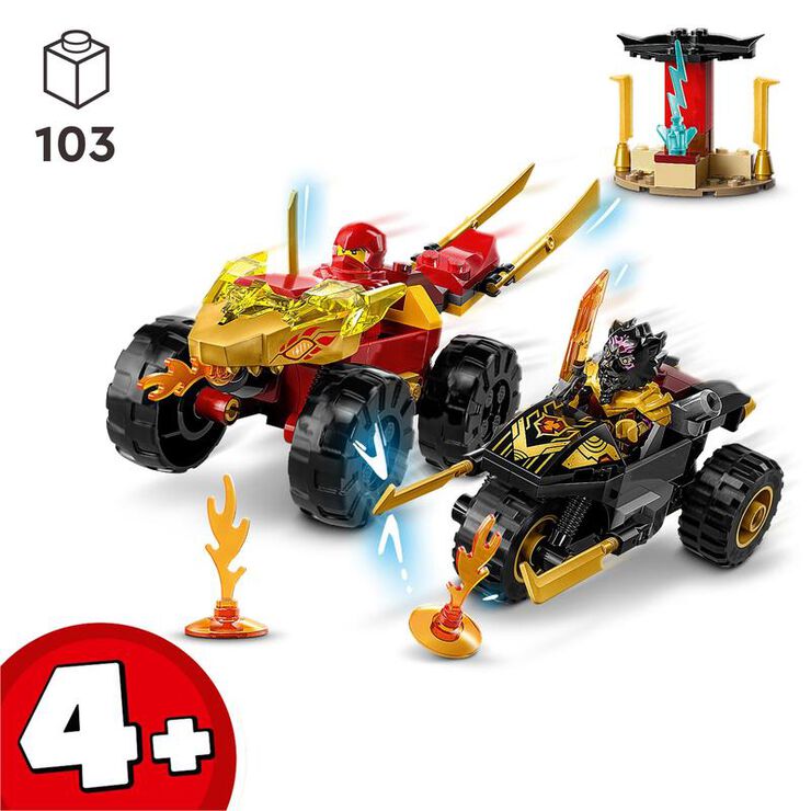LEGO® NINJAGO Batalla de Cotxes i Motos de Kai i Ras 71789