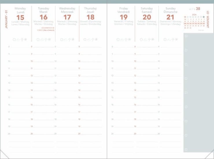 Agenda Quo Vadis Affaires Color A6 setm/vista mult 2026 blau