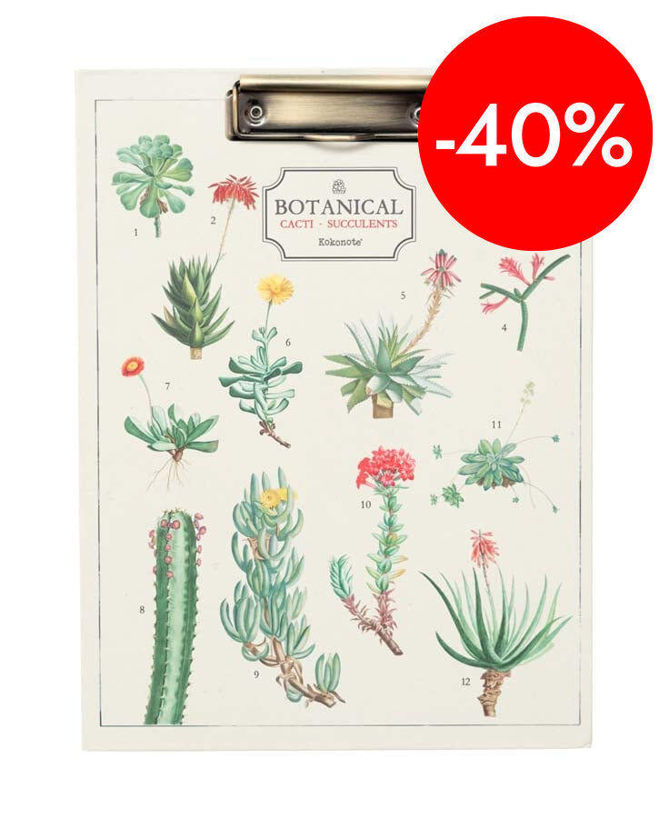 Carpeta A4 amb Pin&ccedil;a Kokonote Botanical Cacti
