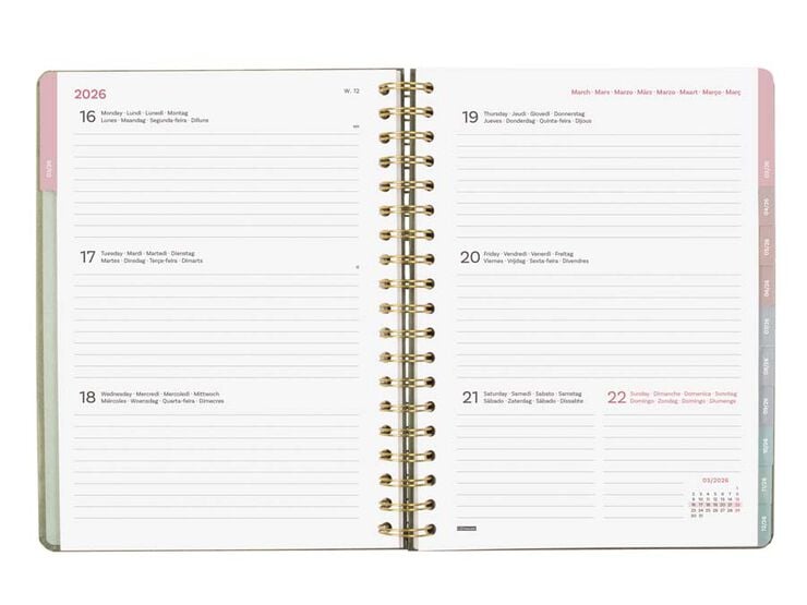 Agenda Finocam Optimal B5 sem/vista horizontal mult 2026 Emma