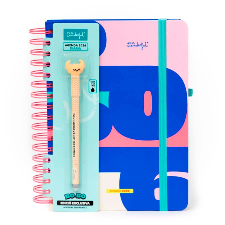 Agenda Mr.Wonderful d&iacute;a/p&aacute;g 2026 cat Quan una porta...