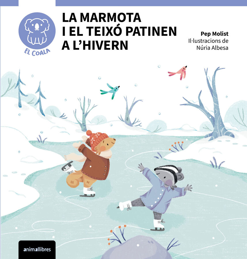 La marmota i el teix&oacute; patinen a l'hivern