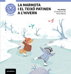 La marmota i el teix&oacute; patinen a l'hivern