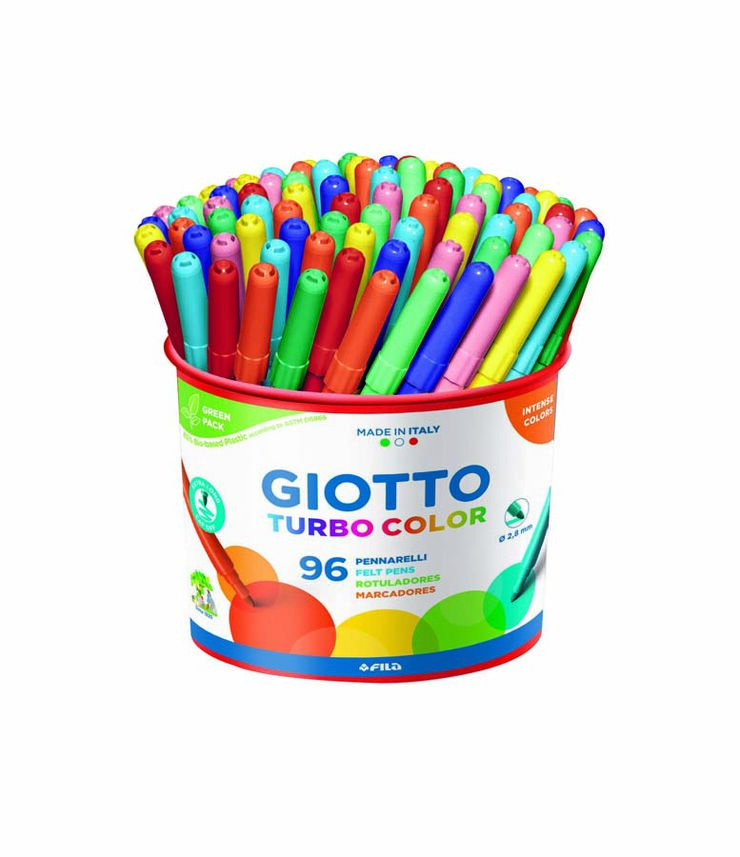 Rotuladores de colores Giotto Turbo Color 96u Pack Escuela