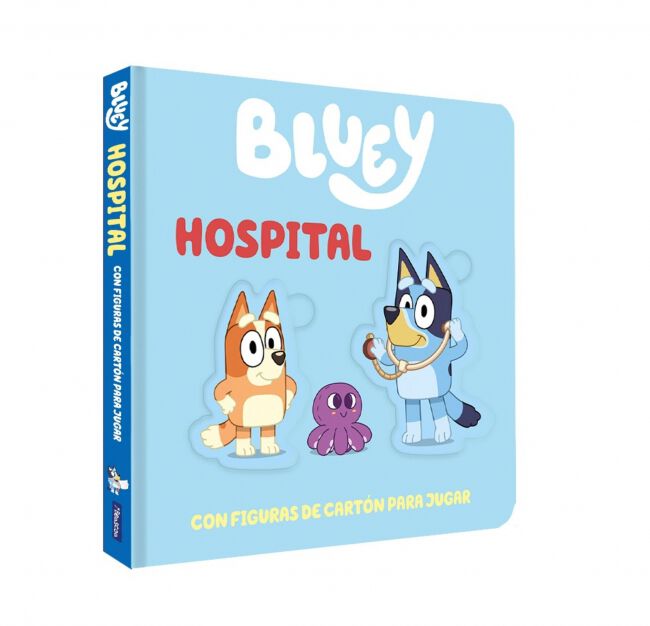 Bluey. Libro juguete Hospital. Libro de cart&oacute;n con figuras extra&iacute;bles para jugar