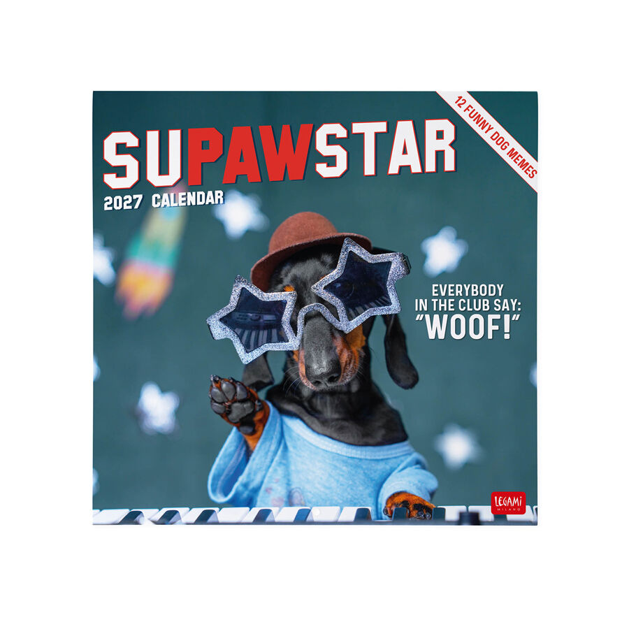Calendario Legami 30x29 Pared Supawstar Multiling&uuml;e 2027