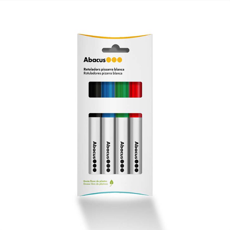 Rotulador pizarra blanca Abacus 4 colores