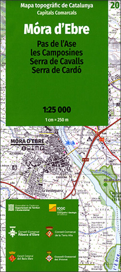 Mapa topogr&agrave;fic de Catalunya 1:25 000. Capitals comarcals. 20-M&oacute;ra d'Ebre