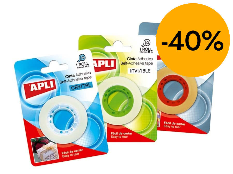 Cinta adhesiva Apli 19x33mm Invisible