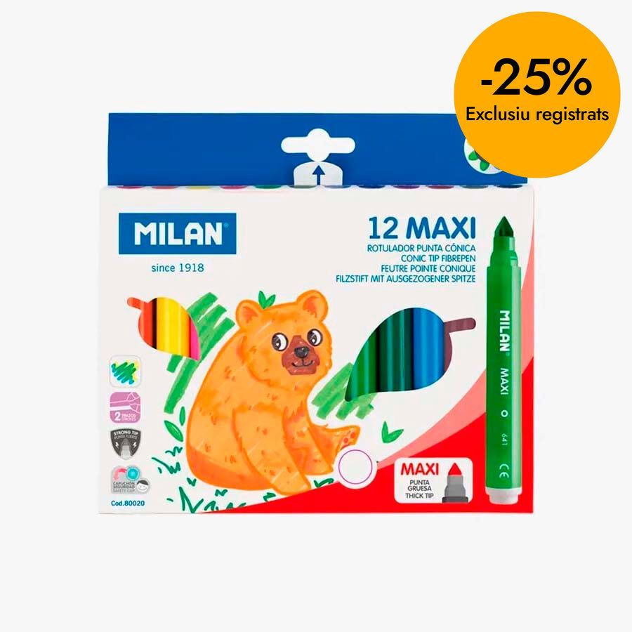 Rotuladores Milan Maxi 12 colores