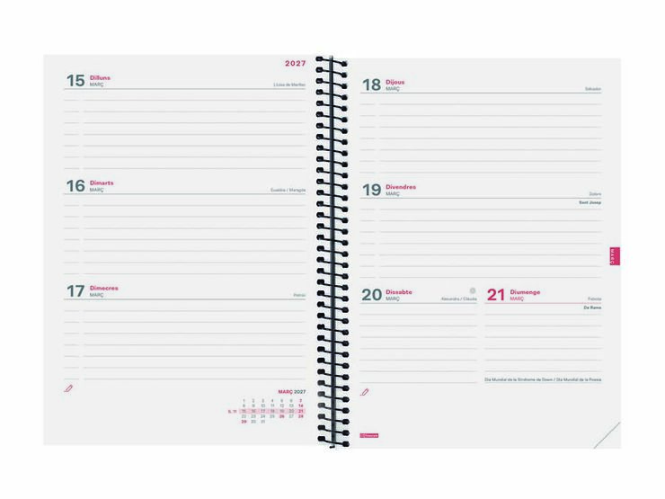 Agenda Escolar Finocam Esp.E10 Sem/Vista Catal&aacute;n 2026-27 Verde