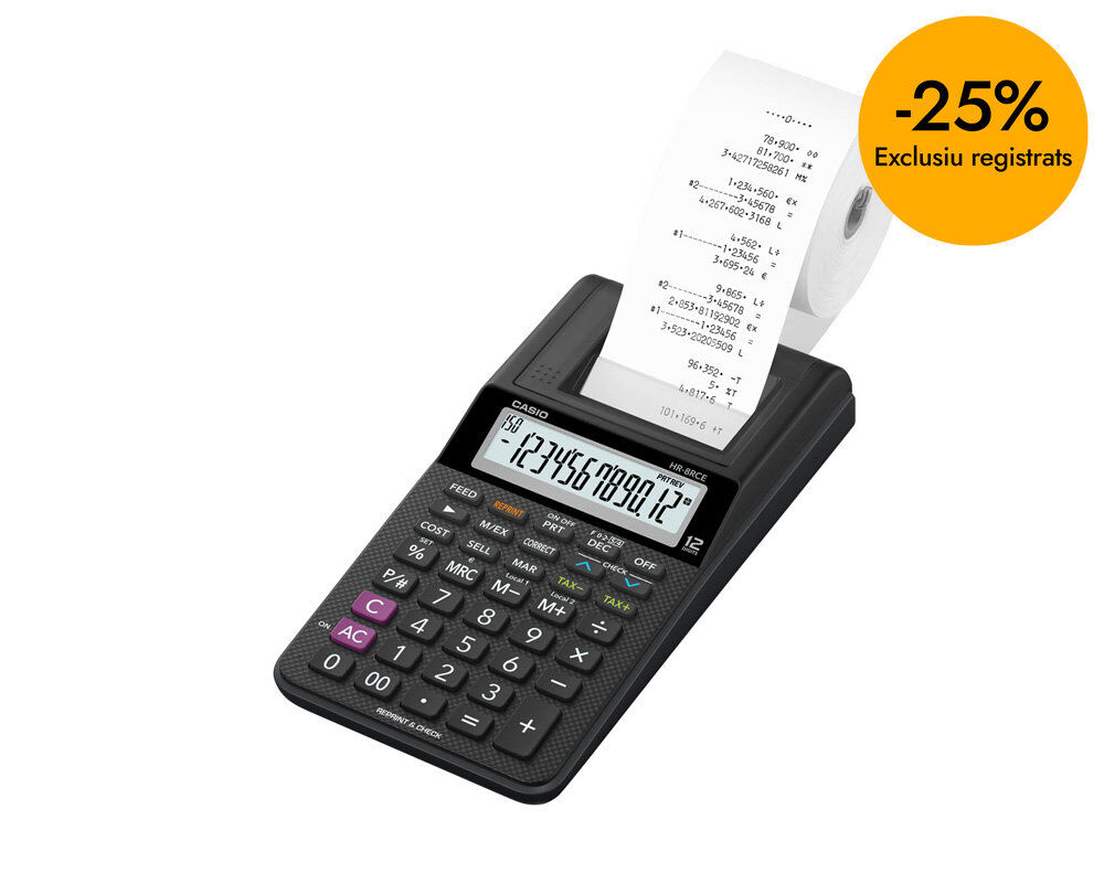 Calculadora Impresora oficina Casio HR-8RCE-BK