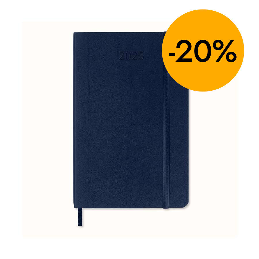Agenda Moleskine 12m d&iacute;a/p&aacute;g 2025 Pocket azul marino