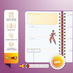 Agenda escolar Erik A5 setm/vista multilingüe 2025-26 Dragon ball