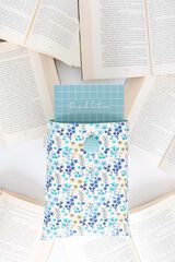 Funda de Libro Drapets Flores Turquesas interior aqua