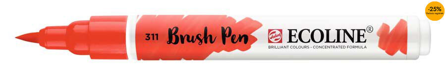 Retolador Ecoline Brush Pen vermell&oacute; 311