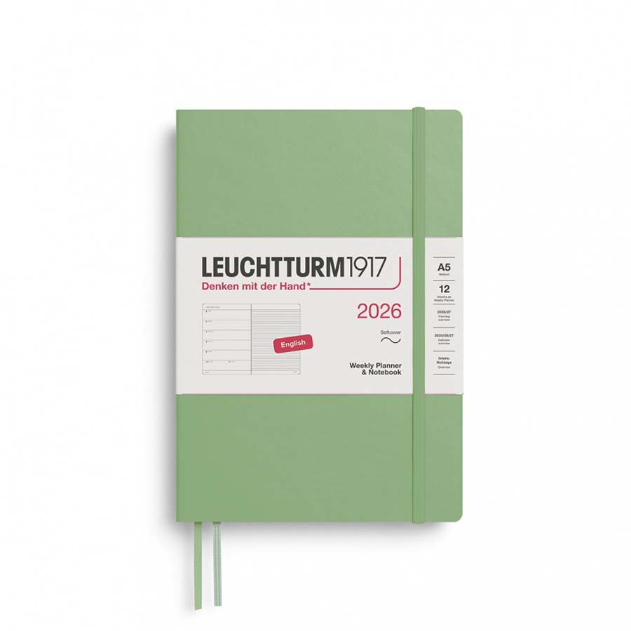 Agenda Leuchtturm A5 sem/vista ingl&eacute;s 2026 Sage