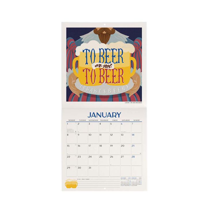 Calendario pared Legami 18X18 2024 Beer