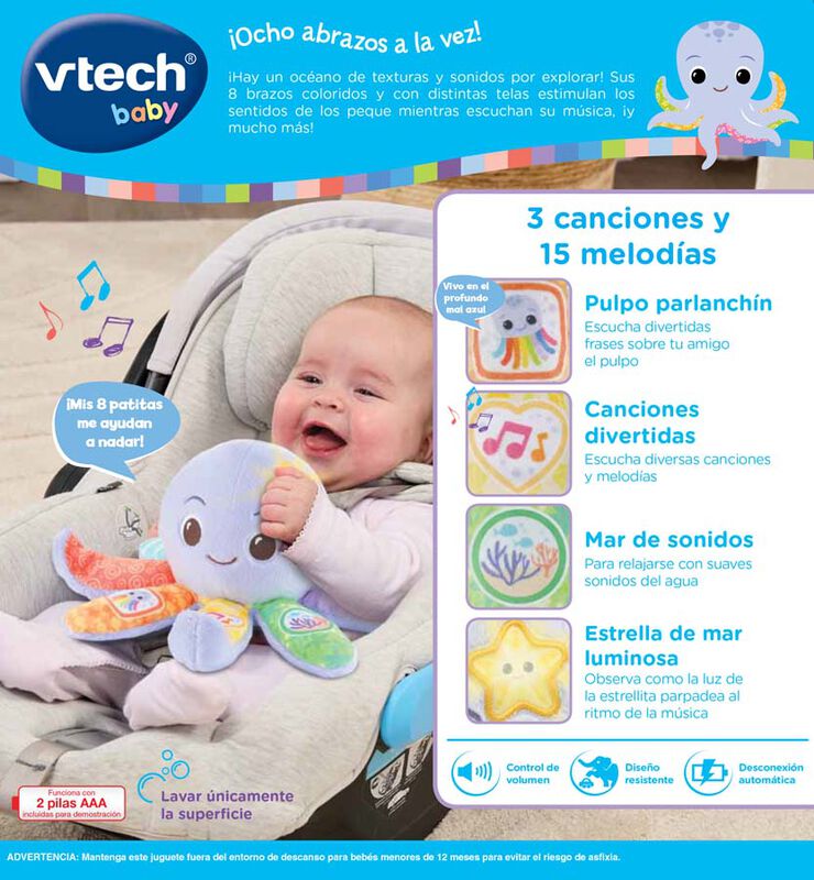 Peluche de colores Pulpito patitas