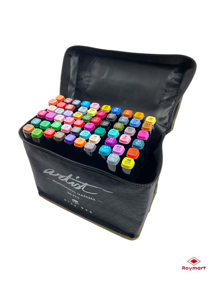Estuche 60 Rotuladores alcohol Roymart Artist
