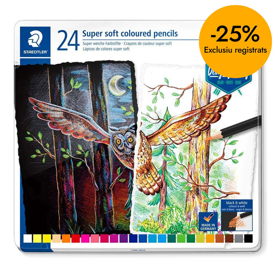 L&aacute;piz Staedtler Super Soft 24 colores